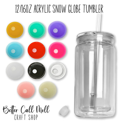 12/16oz Acrylic SNOW GLOBE Tumbler