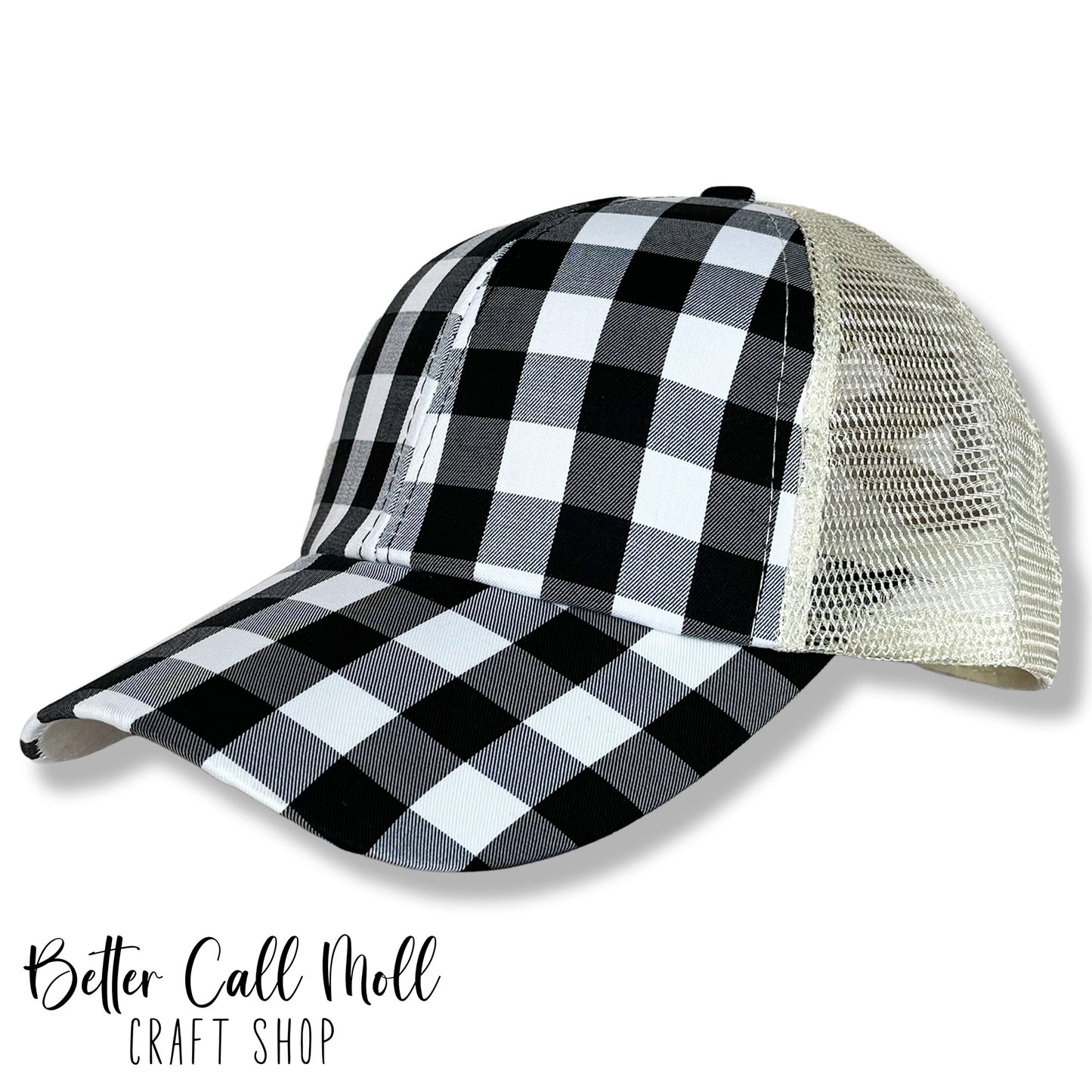 Ponytail Hat – Blank Mesh Back Cap for Hat Patches | Multiple Styles Available