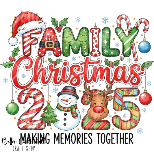 Family Christmas 2025 UV DTF Decal