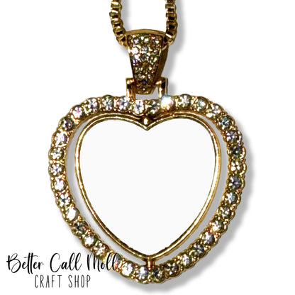Rotating Heart Necklace Sublimation Blank