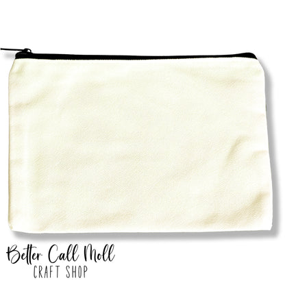 Sublimation Cosmetic Bag Blank with Black Zipper