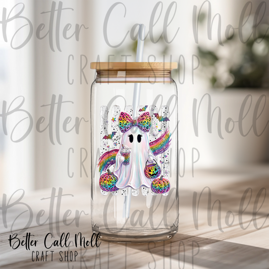 Rainbow Paint Ghost UV DTF Decal