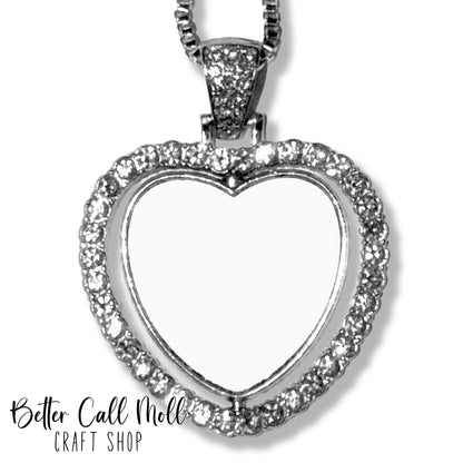 Rotating Heart Necklace Sublimation Blank
