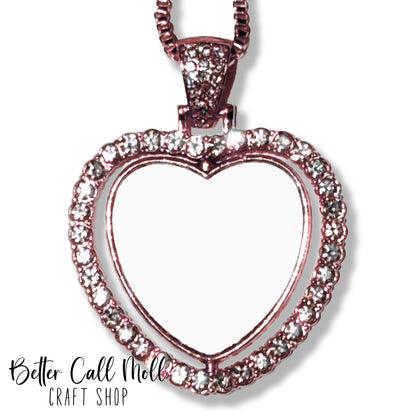 Rotating Heart Necklace Sublimation Blank