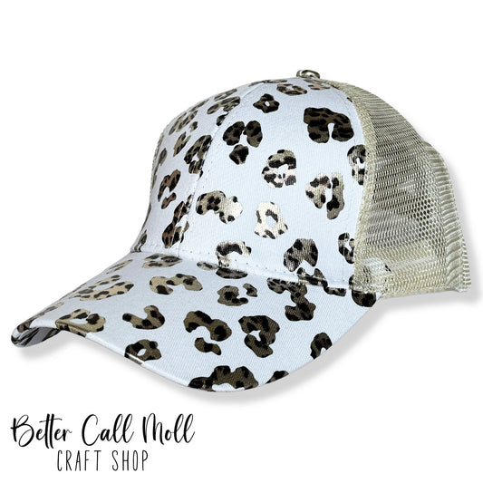 Ponytail Hat – Blank Mesh Back Cap for Hat Patches | Multiple Styles Available