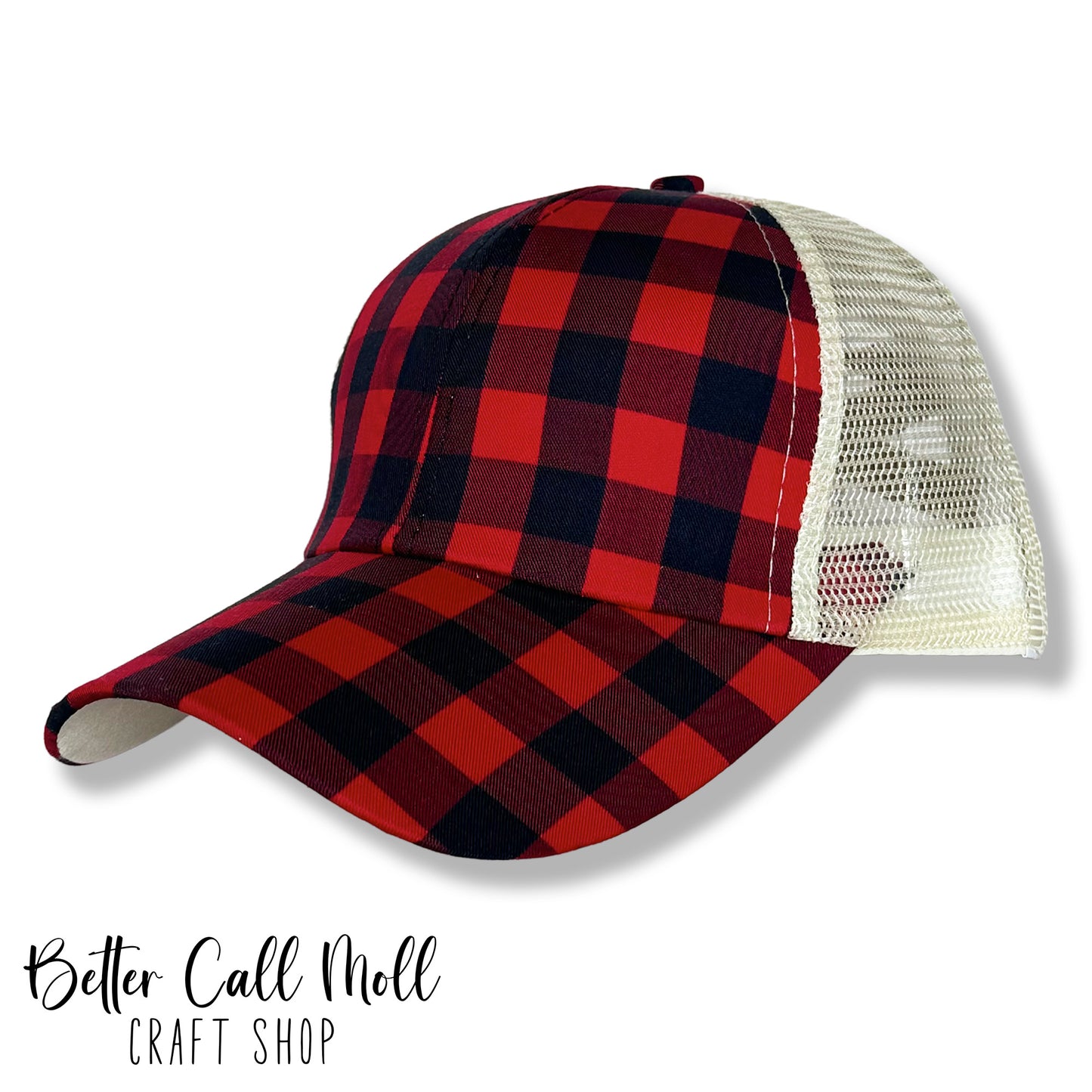 Ponytail Hat – Blank Mesh Back Cap for Hat Patches | Multiple Styles Available