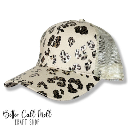 Ponytail Hat – Blank Mesh Back Cap for Hat Patches | Multiple Styles Available