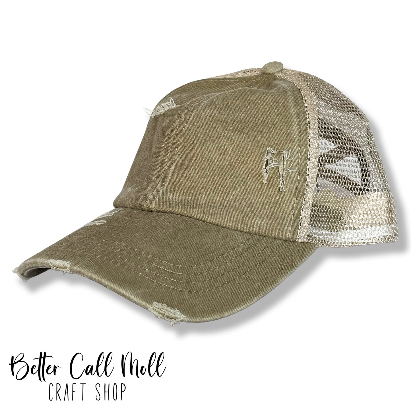 Ponytail Hat – Blank Mesh Back Cap for Hat Patches | Multiple Styles Available