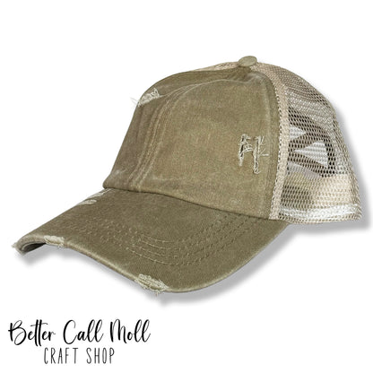 Ponytail Hat – Blank Mesh Back Cap for Hat Patches | Multiple Styles Available