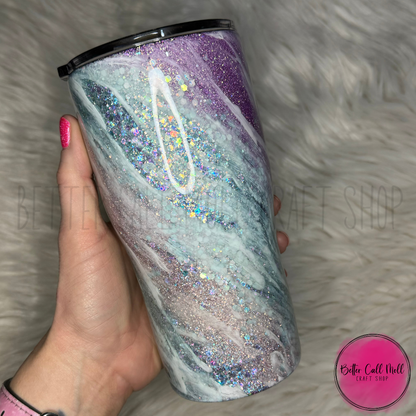 20oz Glitter Milky Way Insulated Stainless Steel Coated Tumbler