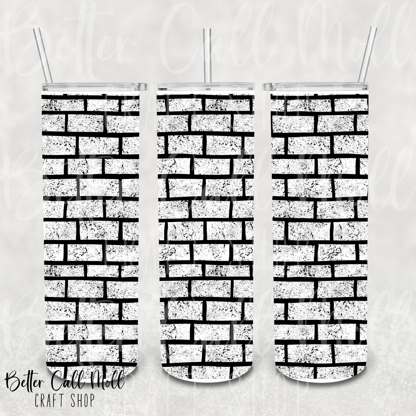 Distressed Bricks UV DTF 20/30oz Skinny Tumbler Wrap