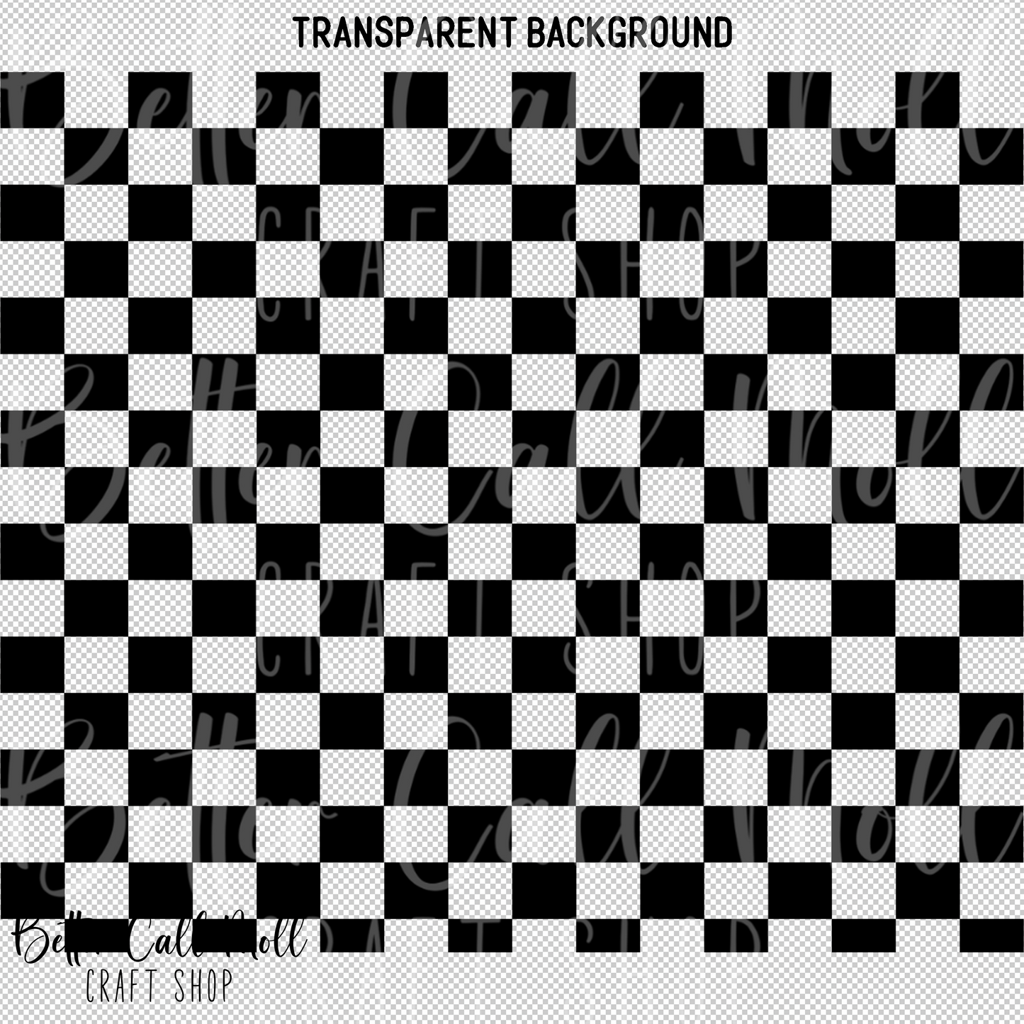 Black Checker UV DTF 20oz Skinny Tumbler Wrap