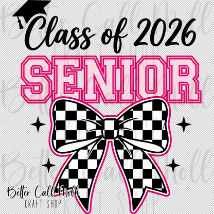 Class of 2026 Senior Bow UV DTF Decal