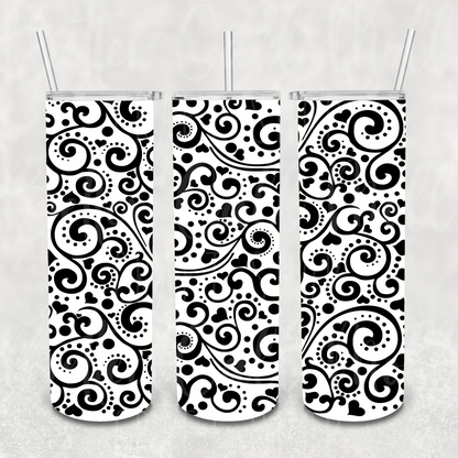 Hearts Tooled Leather UV DTF 20oz Skinny Tumbler Wrap