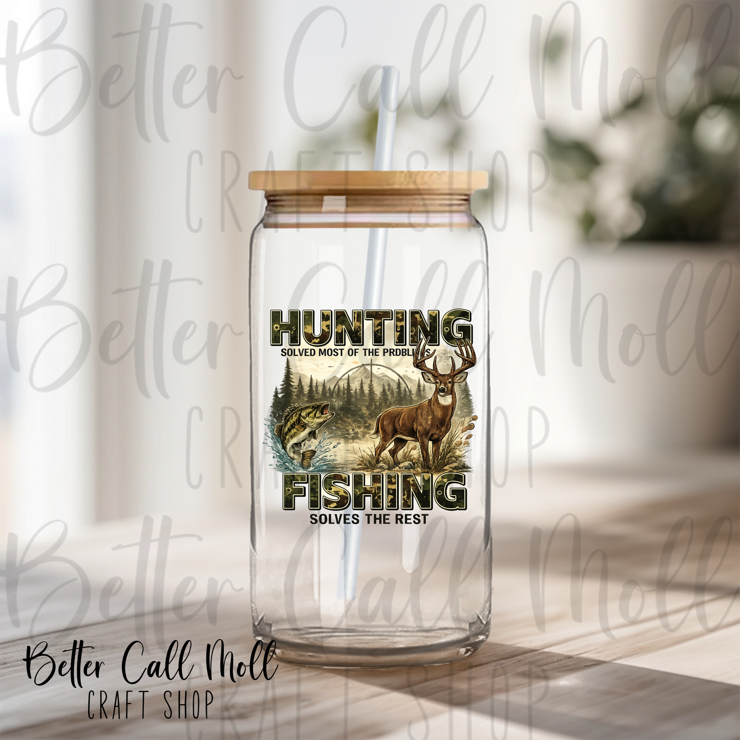 Hunting Fishing UV DTF Decal