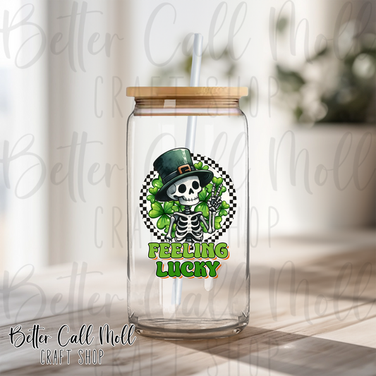 Feeling Lucky Skeleton UV DTF Decal
