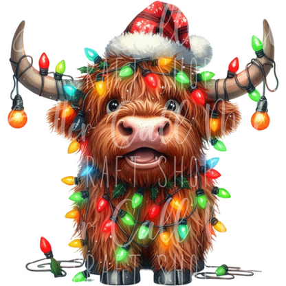 D149 - Christmas Cow UV DTF Decal