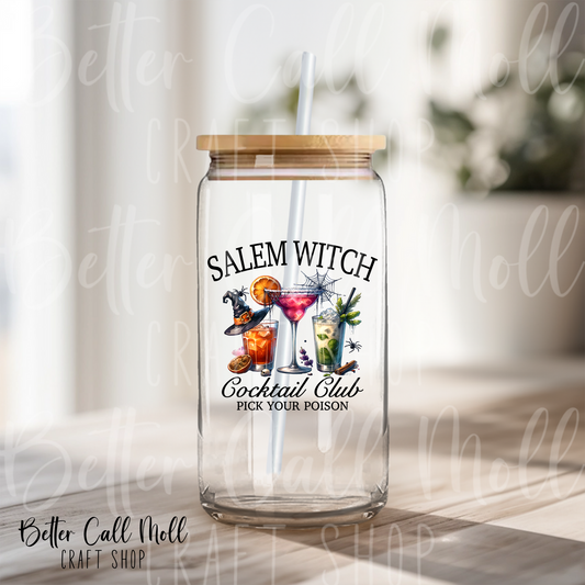 Salem Witch Cocktail Club UV DTF Decal
