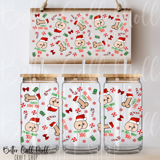 Festive Peens UV DTF 16oz Tumbler Wrap
