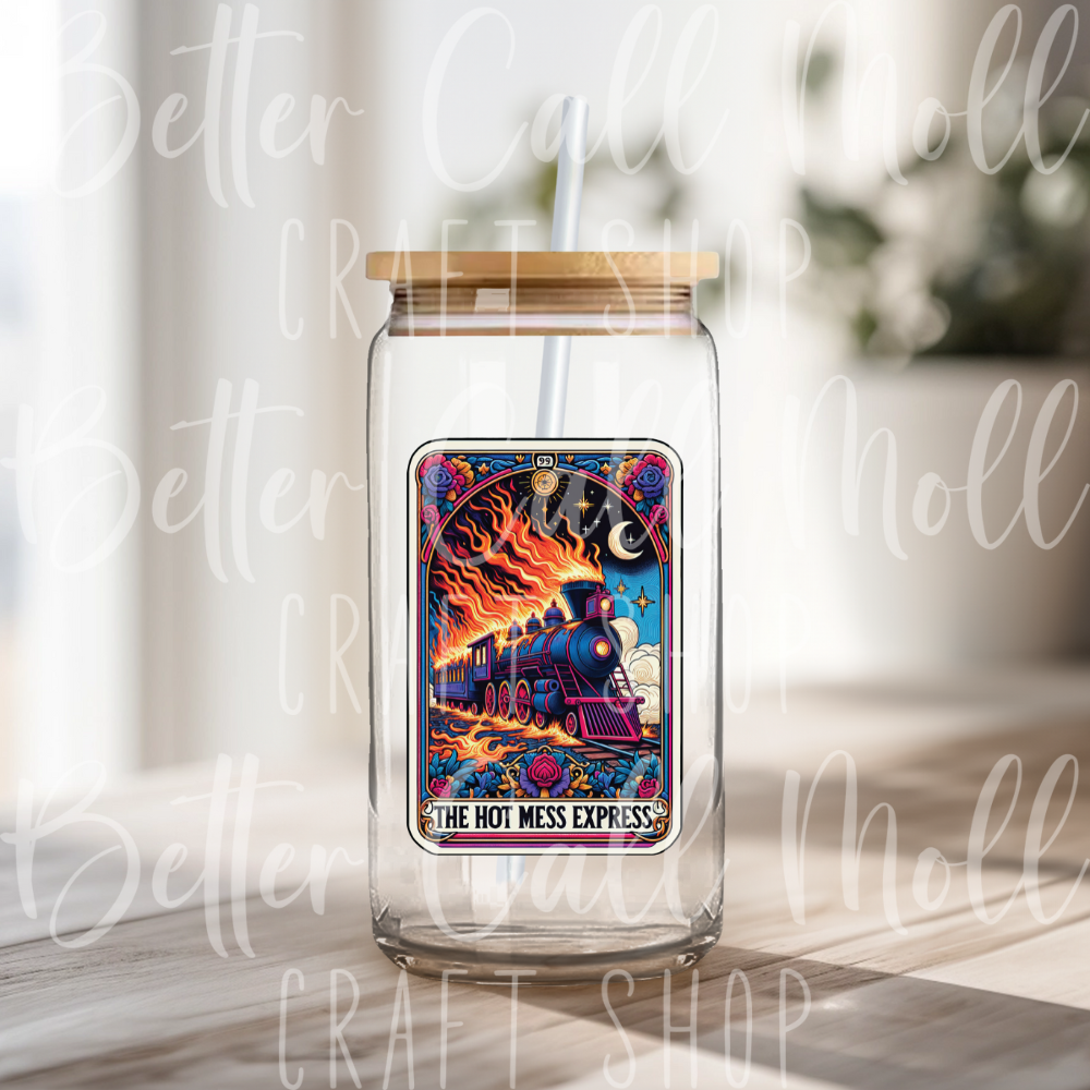 D015 - The Hot Mess Express Tarot Card UV DTF Decal