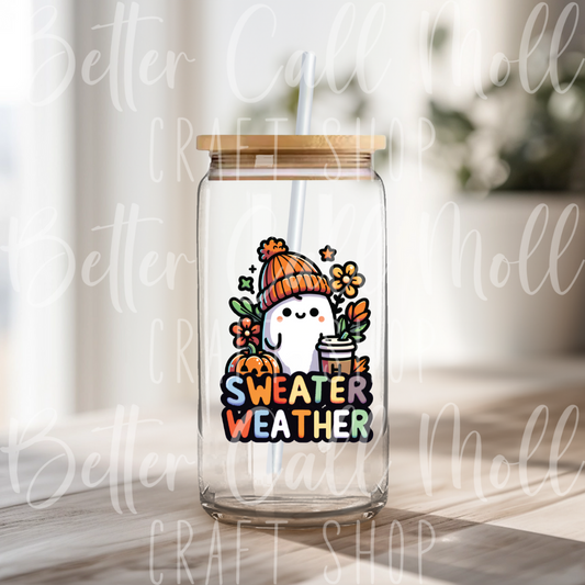 Sweater Weather Ghost UV DTF Decal