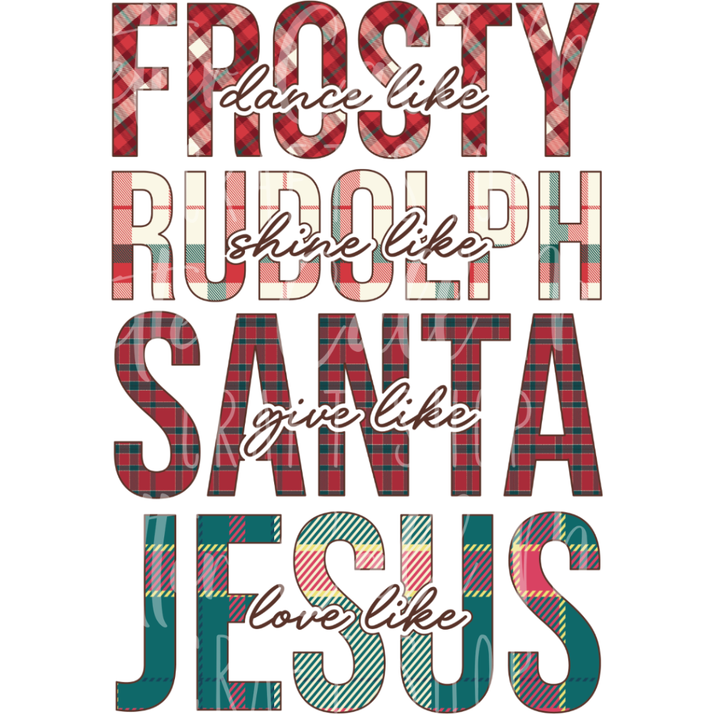 D139 - Frosty Rudolph Santa Jesus UV DTF Decal