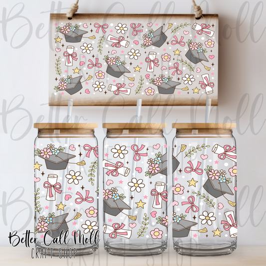 Cute Graduation UV DTF 16oz Tumbler Wrap