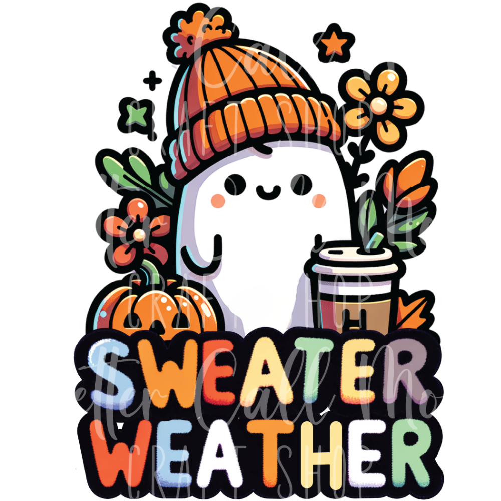 Sweater Weather Ghost UV DTF Decal