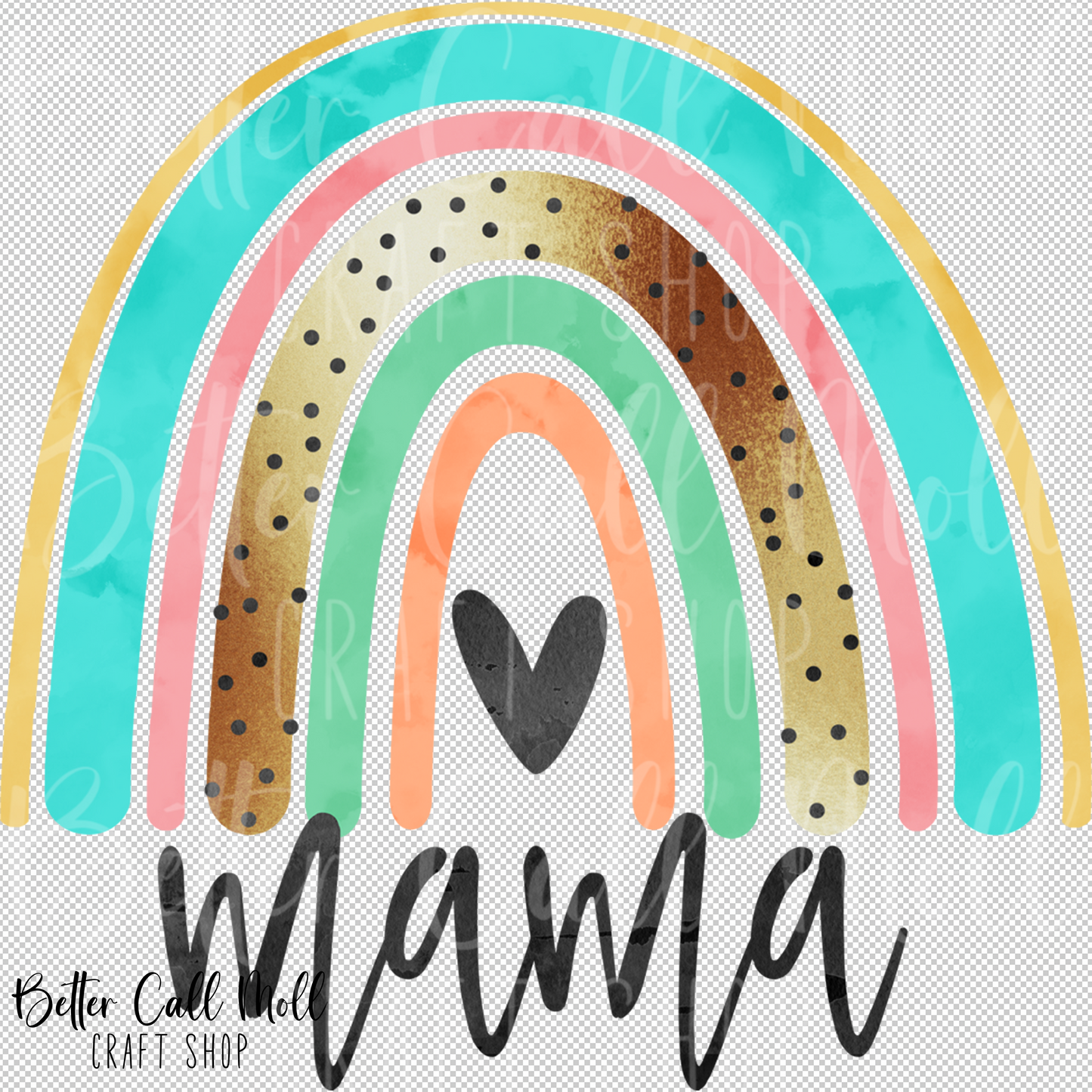 Mama Rainbow UV DTF Decal