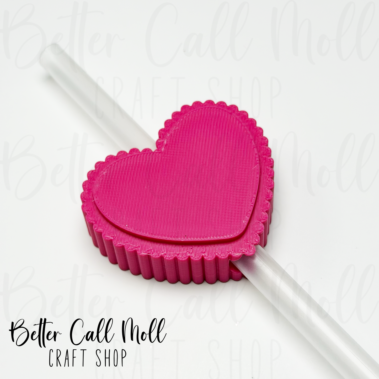 Scalloped Heart 3D Straw Topper