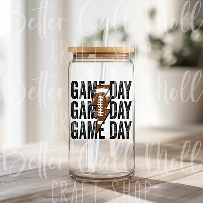 D124 - Game Day Football UV DTF Decal