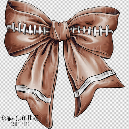 Football Bow UV DTF Decal