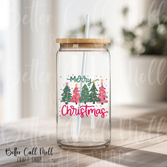 Merry Christmas Trees UV DTF Decal