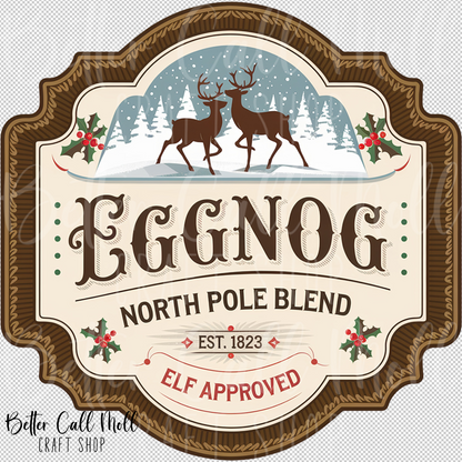 Eggnogg Label UV DTF Decal