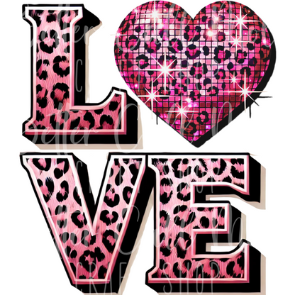 D180 - Love Leopard Print UV DTF Decal