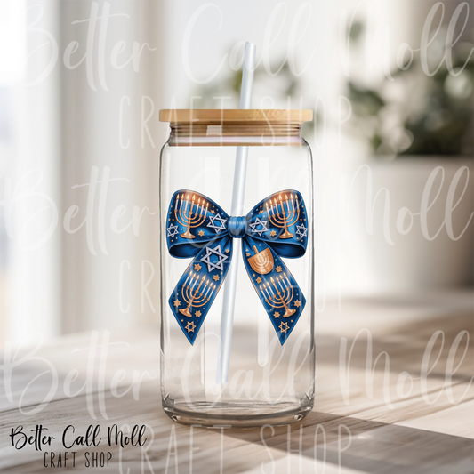 Hannukah Bow UV DTF Decal