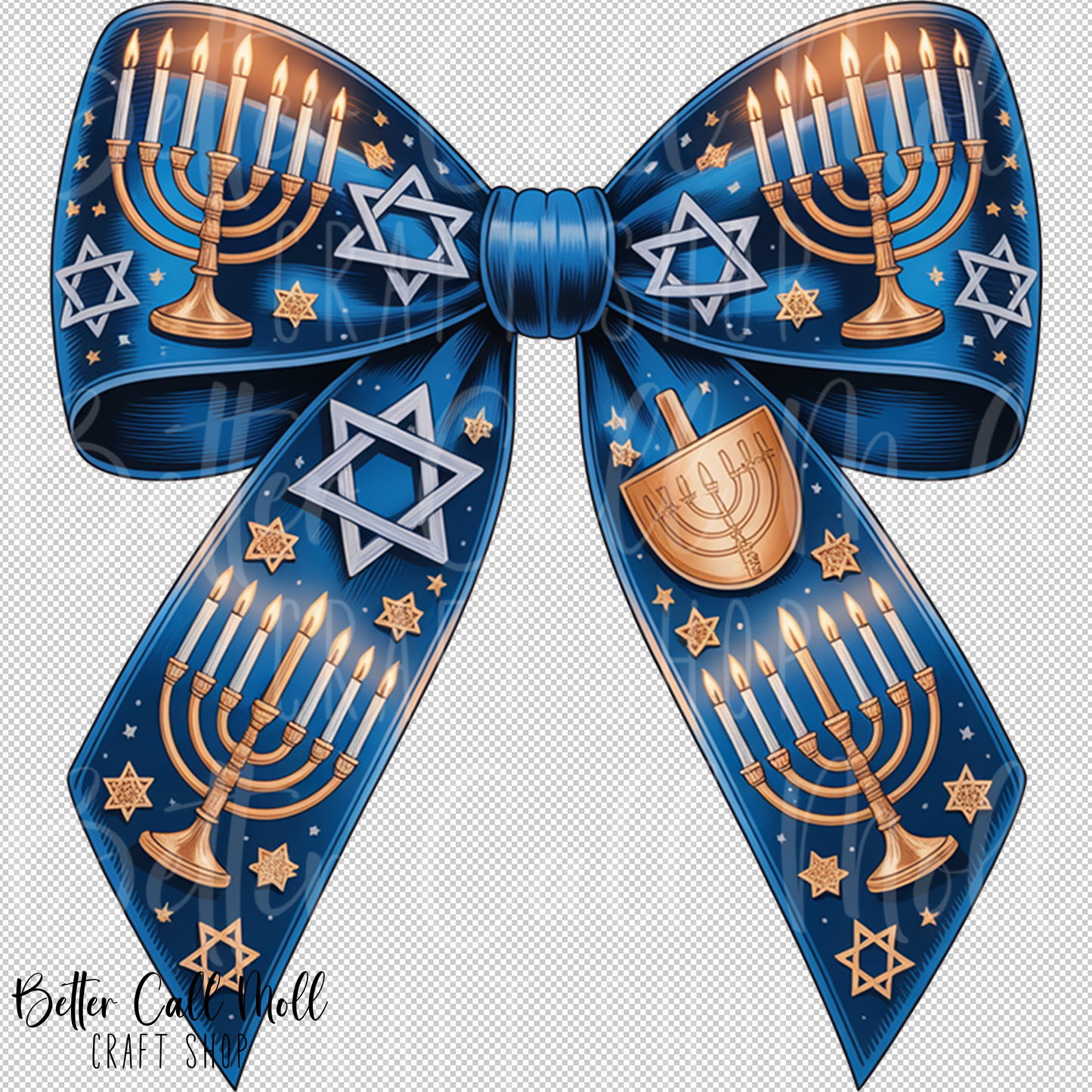 Hannukah Bow UV DTF Decal