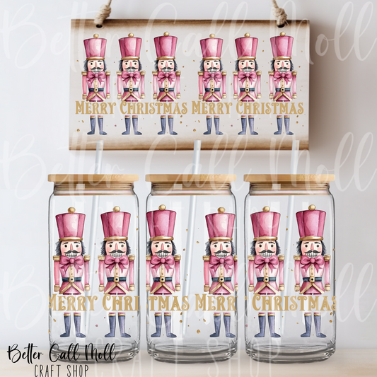 Pink Nutcrackers UV DTF 16oz Tumbler Wrap