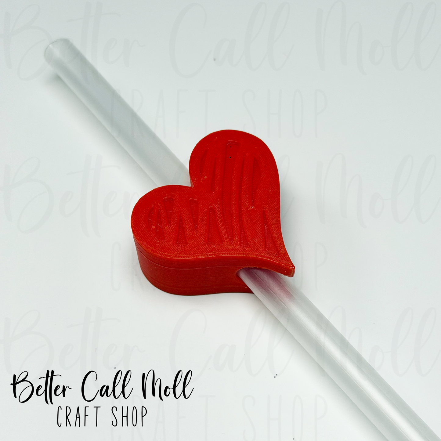 Scribble Heart 3D Straw Topper