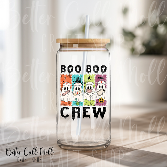 Boo Boo Crew Black Text UV DTF Decal