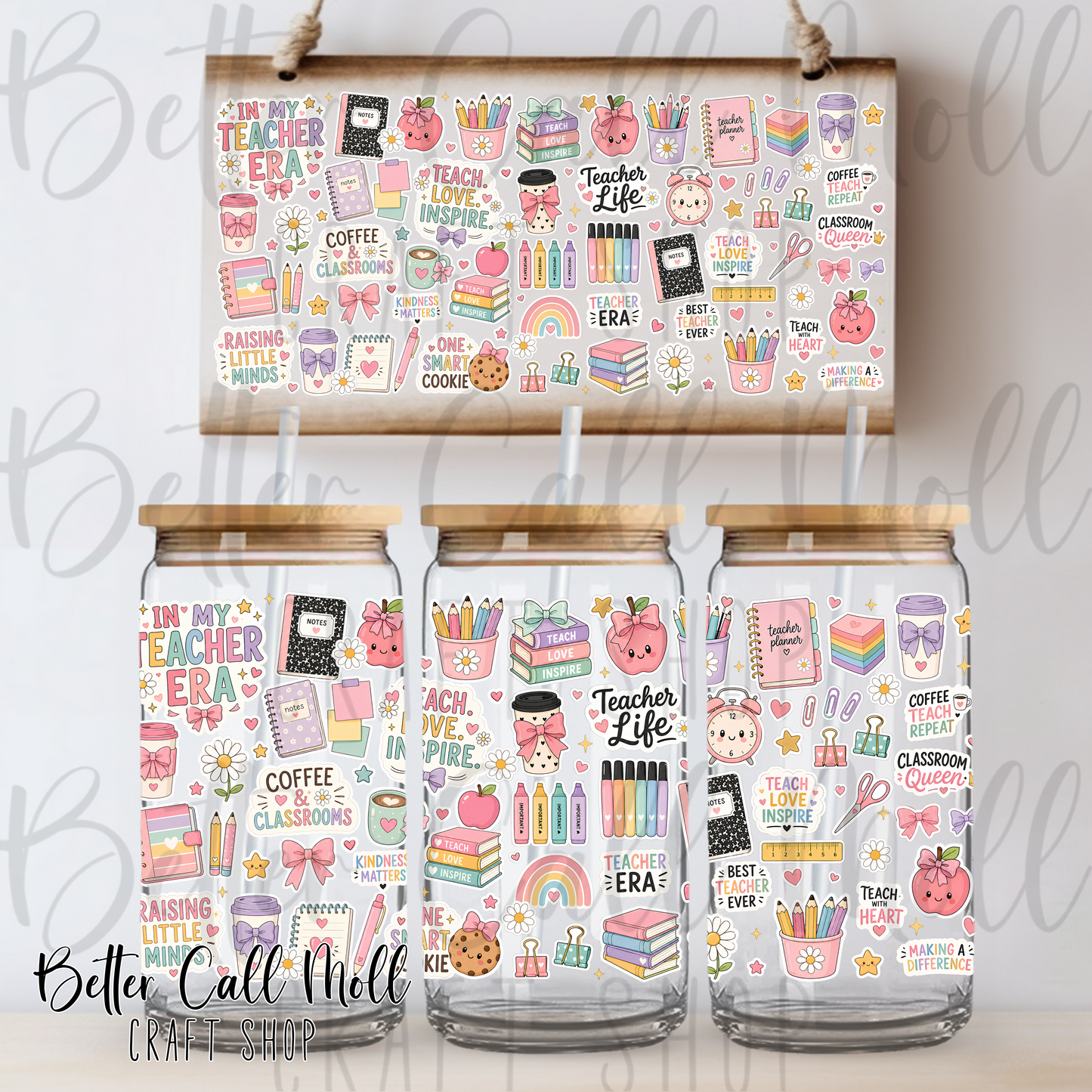 Teacher Life UV DTF 16oz Tumbler Wrap