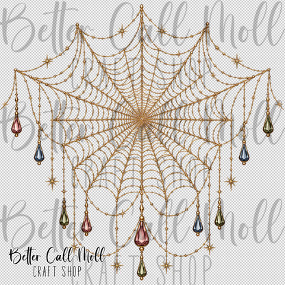 Jewel Draped Web UV DTF Decal