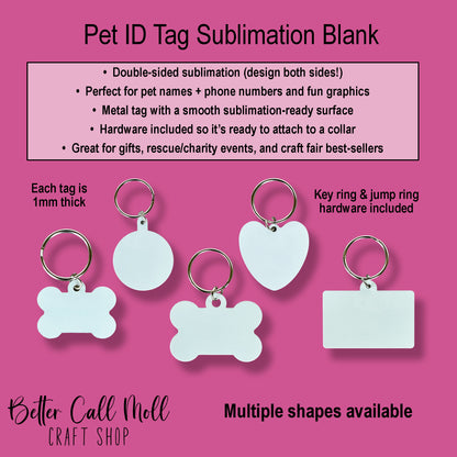 Pet ID Tag Metal Sublimation Blank