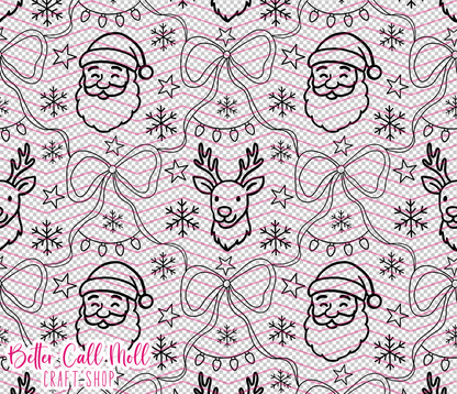 Santa and Reindeer Digital Tumbler Template