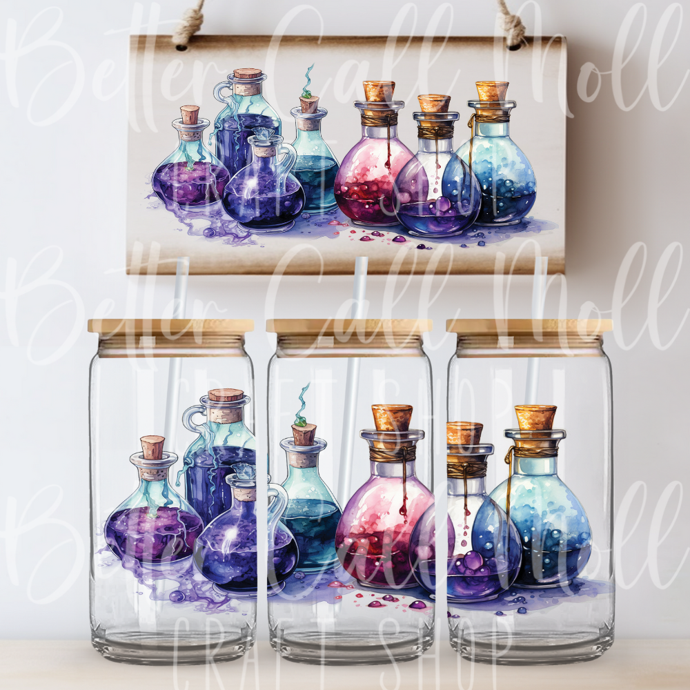 W004 - Potion Bottles UV DTF 16oz Tumbler Wrap