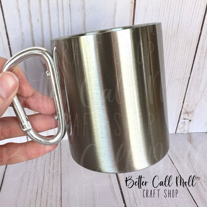 10oz Metallic Silver Carabiner Sublimation Mug