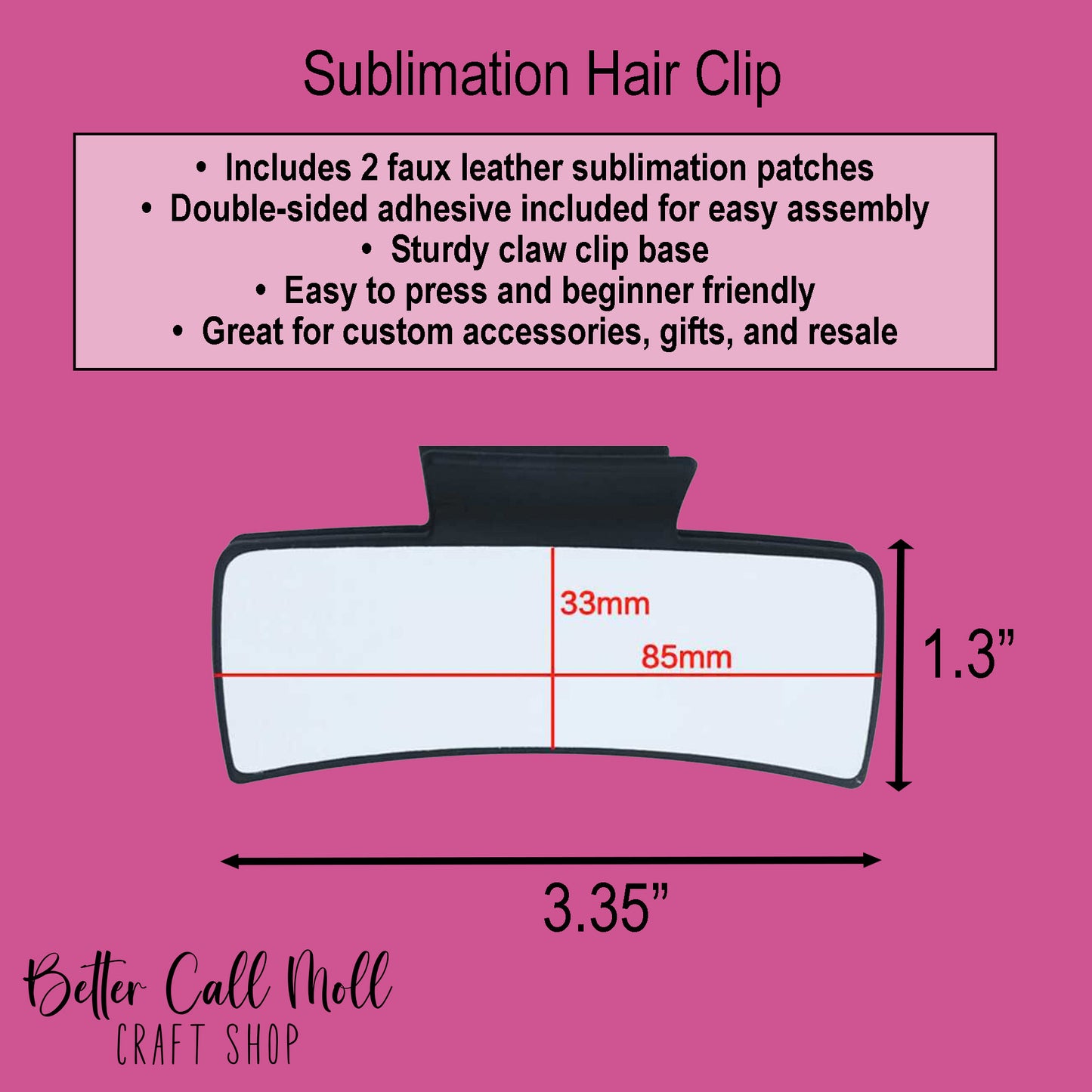 Hair Claw Clip Sublimation Blank