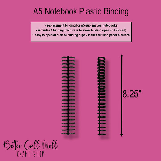 Plastic Binding for A5 Notebook