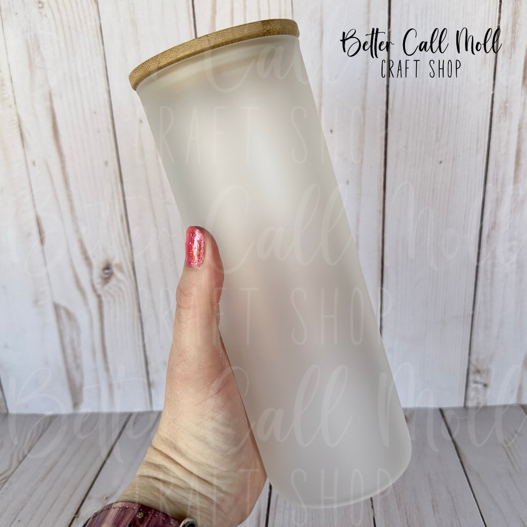 25oz Frosted Glass Sublimation Tumbler