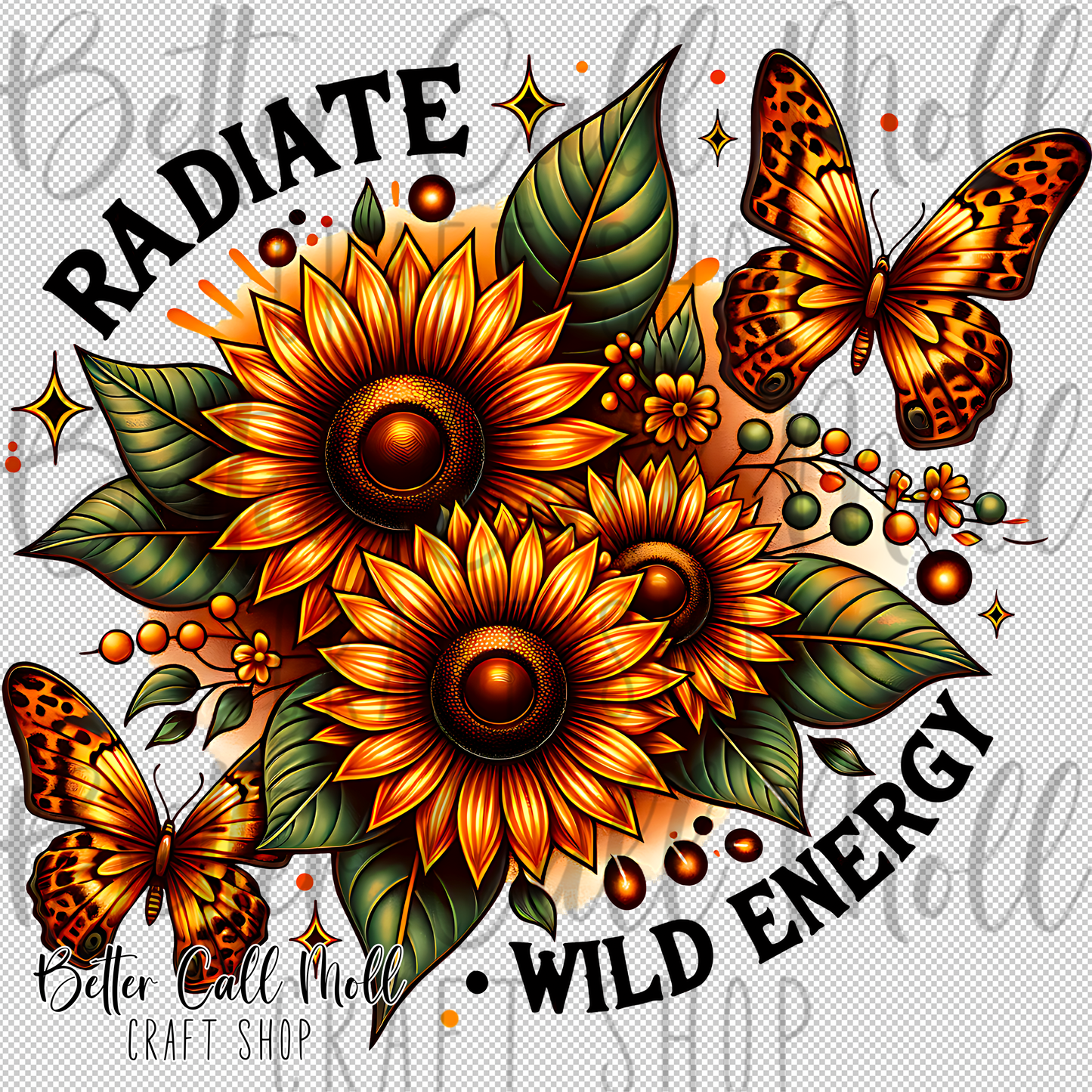 Radiate Wild Energy UV DTF Decal